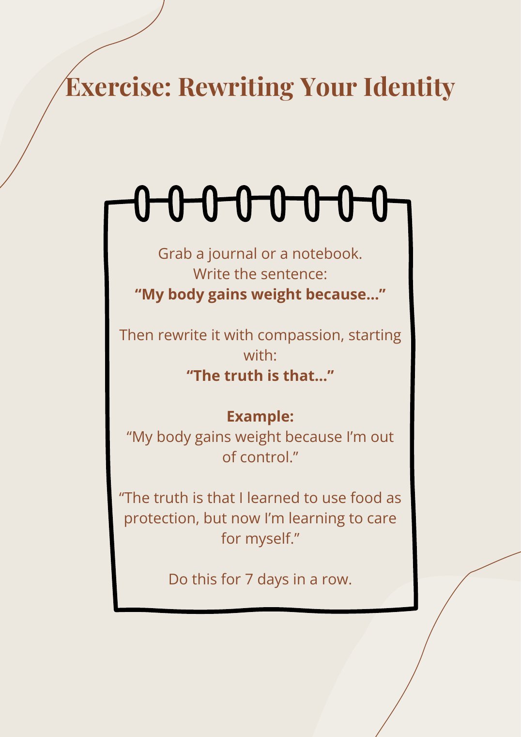 E-book page: Exercise, Rewriting Your Identity