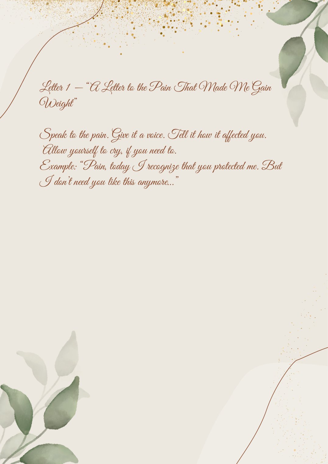 E-book page: Letter 1, a guided writing practice